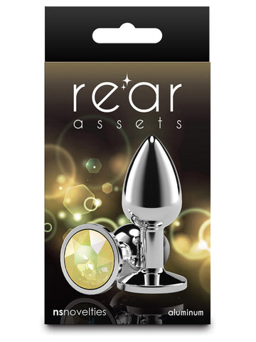 NS Novelties Rear Assets Silver Coloured Gem Butt Plug Small - Butt Plugs