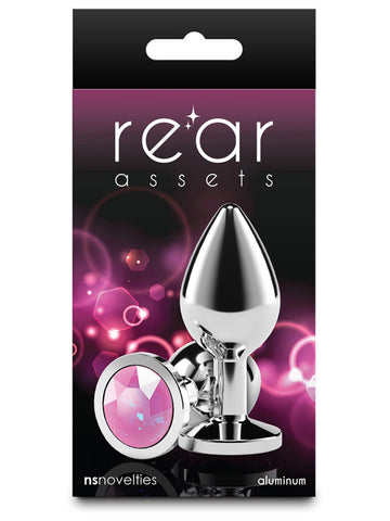 NS Novelties Rear Assets Silver Coloured Gem Butt Plug Medium - Butt Plugs