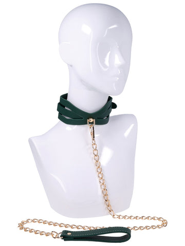 Sportsheets Indica Cutout Bondage Collar and Leash - Collars and Leads
