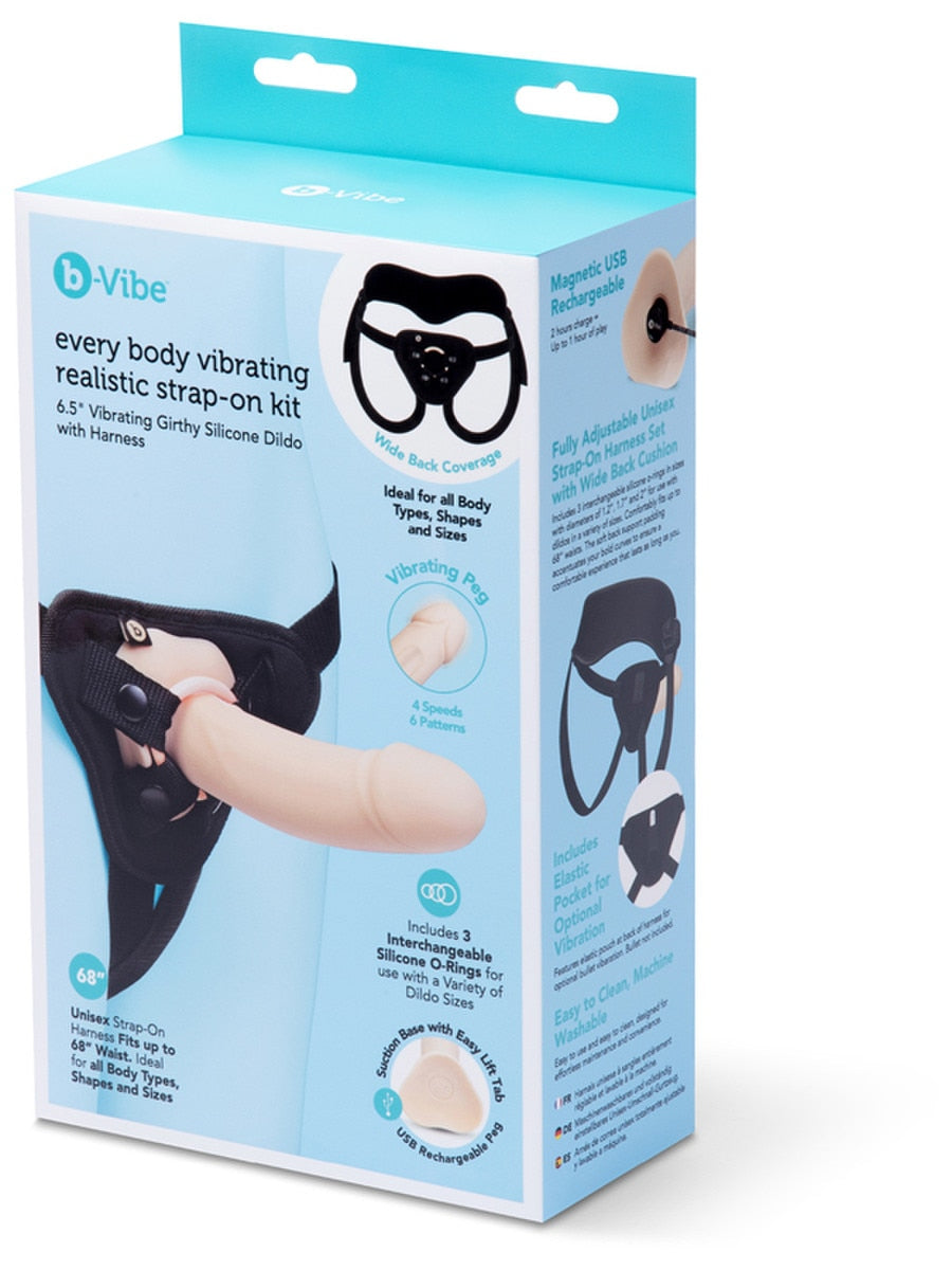 b-Vibe Every Body Vibrating Realistic Strap-On Kit - Strap On Sextoys