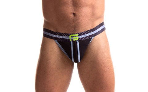 Sport Fucker Jersey Mens Jock Strap Black Premium Cotton Support - Jocks and G-Strings
