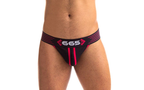 Sport Fucker Rally Mens Sexy Jock Strap Black and Red Premium Support - Jocks and G-Strings
