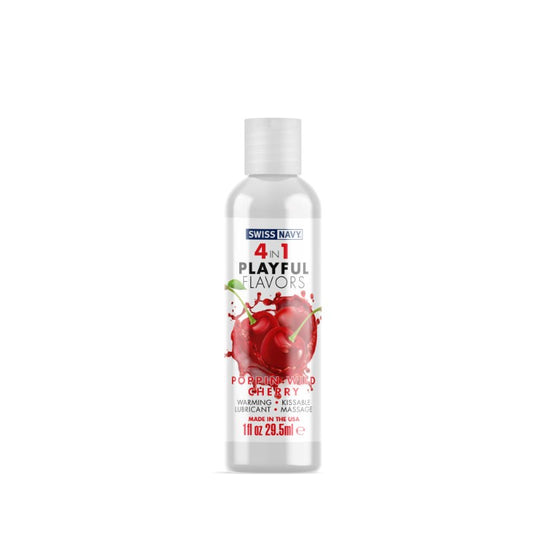 Swiss Navy Playful Flavours 4 In 1 Poppin Wild Cherry Water Based Lubricant - - Water Based Lubes