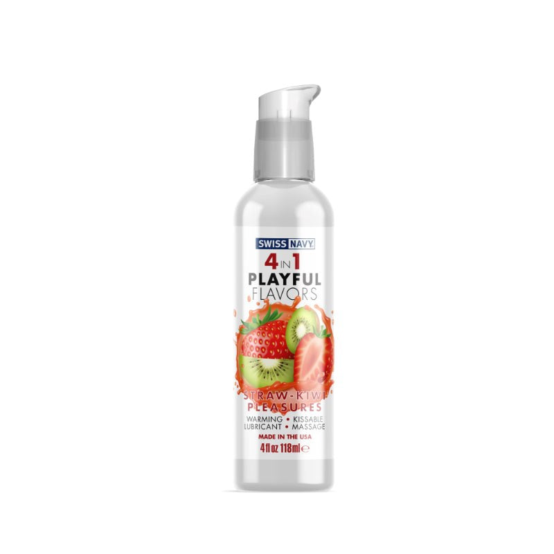 Swiss Navy Playful Flavours 4 In 1 Strawberry Kiwi Warming Edible Lubricant - - Water Based Lubes