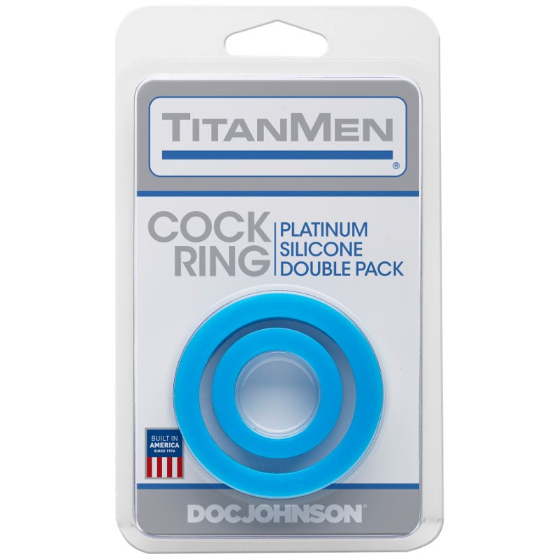 Doc Johnson Titanmen Stretchy Silicone Cock Rings Double Pack Body Safe - - Stretchy Cock Rings