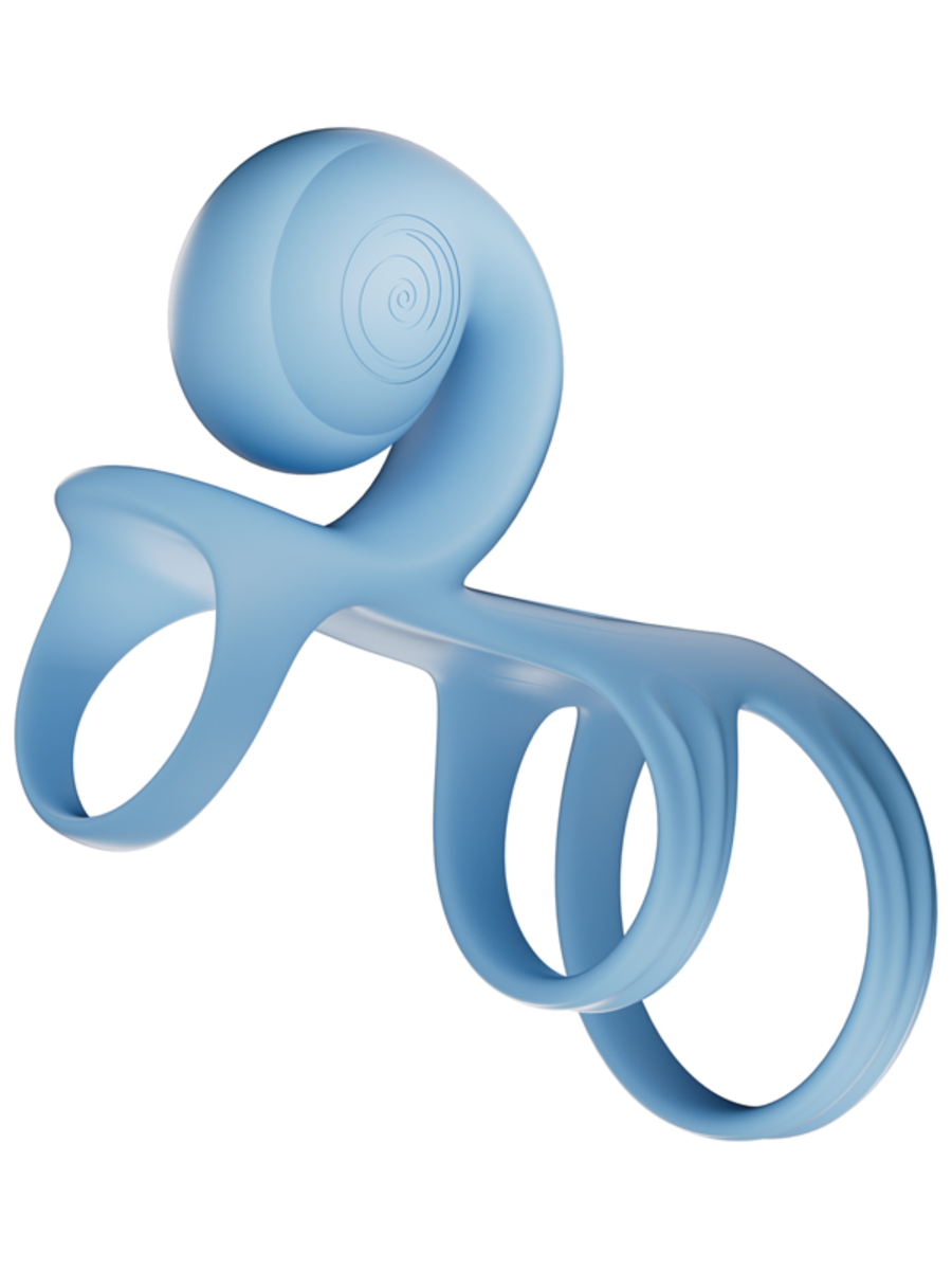 SVibe Snail JOVI Arc Couples Vibrating Cock Ring - Blue - Vibrating Cock Rings