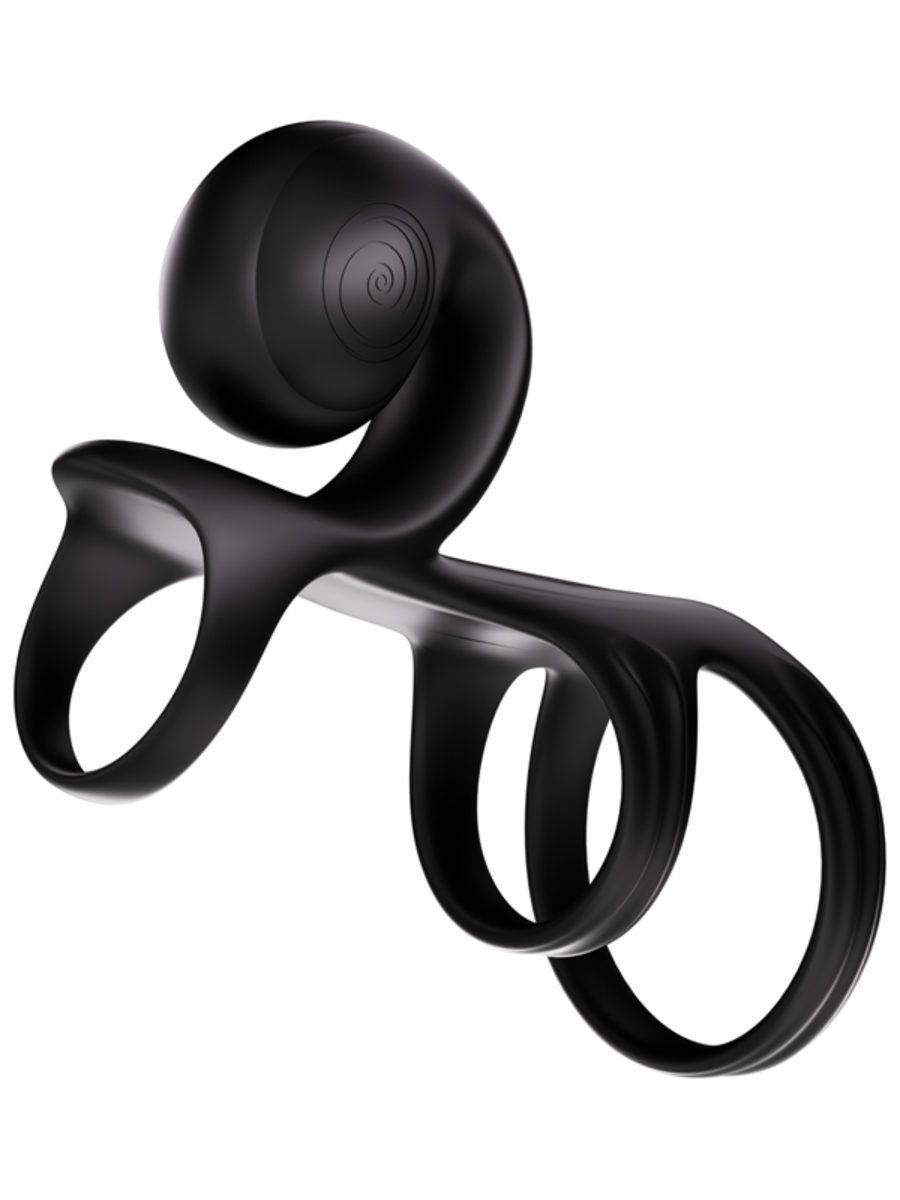 SVibe Snail JOVI Arc Couples Vibrating Cock Ring - Black - Vibrating Cock Rings