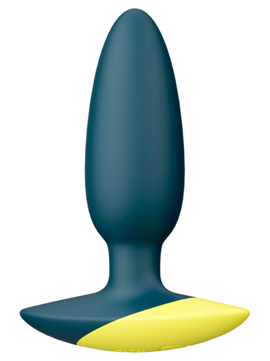 Love Honey Romp Bass Vibrating Silicone Anal Plug - Blue - Butt Plugs