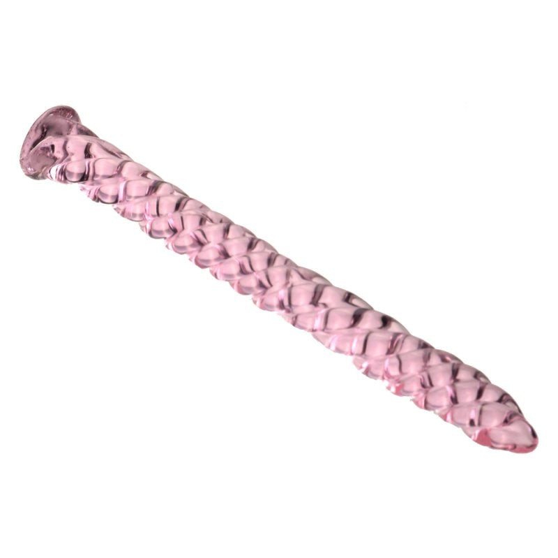 BDStyle Threaded Pink Glass Mens Urethral Plug - - Urethral Sounds