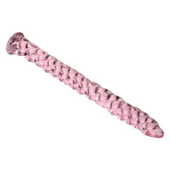 BDStyle Threaded Pink Glass Mens Urethral Plug - - Urethral Sounds