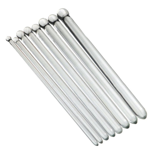 BDStyle Clear Glass Smooth Male Urethral Plug Kit 8 Size Progressive Set - - Urethral Sounds