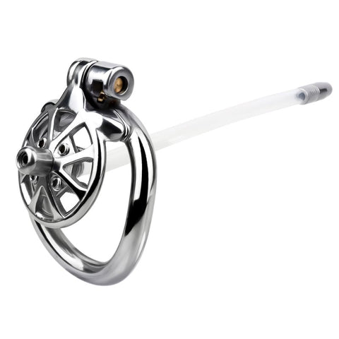 BDStyle Spike Chastity Cage With Silicone Urethral Catheter and Urethral Sound - Male Chastity