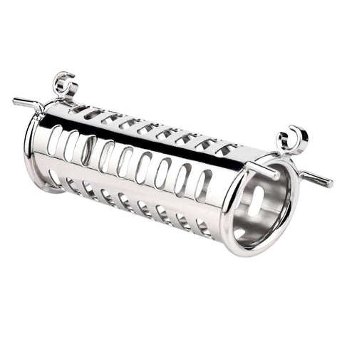 BDStyle Metal Double Ended Chastity Cage Bent Ring with Secure Locking - Male Chastity