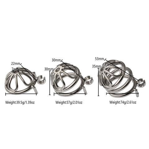 BDStyle Petal Metal Chastity Cage With Small Bent Ring for Male Control - Male Chastity