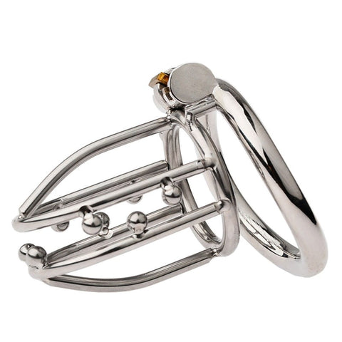 BDStyle Chastity Opening Cage With Chastity Lock Flat Ring and Key - Male Chastity