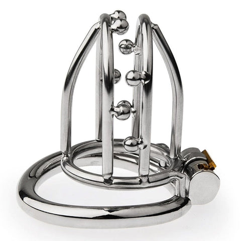BDStyle Chastity Opening Cage With Chastity Lock Flat Ring and Key - Male Chastity