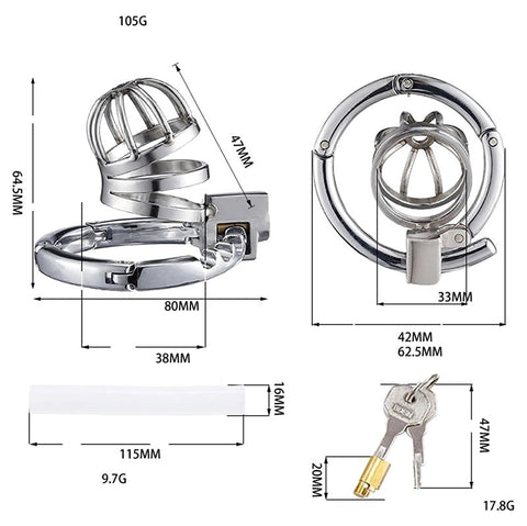 BDStyle Stainless Steel Adjustable Mens Chastity Cage - Male Chastity