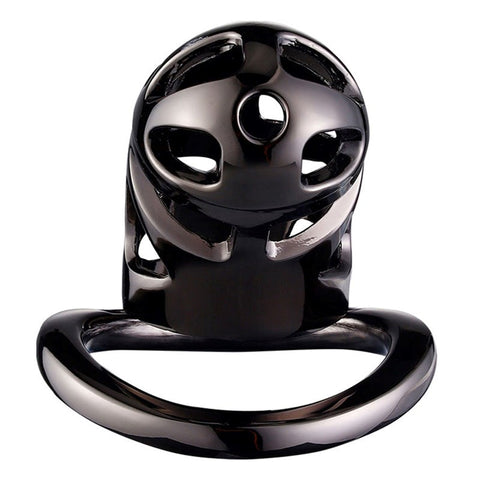 BDStyle Black Mens Chastity Cage Locked with 3 Active Sizes Rings - Male Chastity