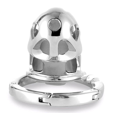 BDStyle Adjustable Ring and Invisible Vertical Lock Cock Cage - Male Chastity