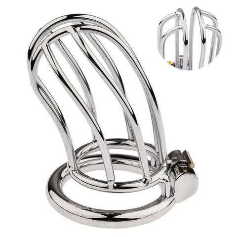 BDStyle Classic Small Banana Male Chastity Cage Hide Lock with Key - Male Chastity