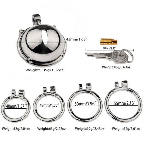 BDStyle CB Chastity Hide Lock Male Cock Cage with Metal Construction - Male Chastity