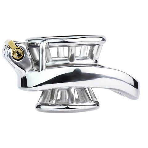 BDStyle Stuck In Male Chastity Cage With Flat Ring with Secure Design - Male Chastity