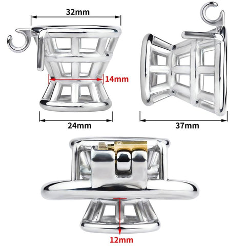 BDStyle Stuck In Male Chastity Cage With Flat Ring with Secure Design - Male Chastity
