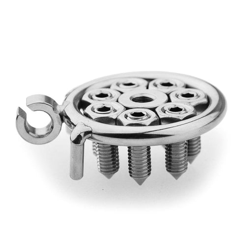 BDStyle Spikes Flat Chastity Cock Cage With Urethral Sound and Lockable - Male Chastity