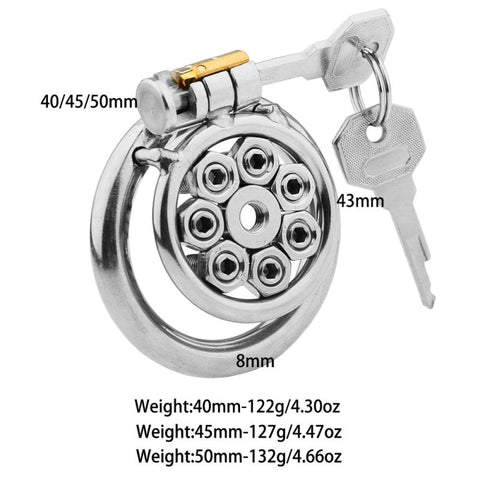 BDStyle Spikes Flat Chastity Cock Cage With Urethral Sound and Lockable - Male Chastity