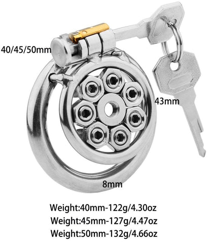 BDStyle Spikes Flat Male Chastity Cock Cage Metal Design - Male Chastity