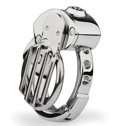BDStyle Plate Cage Male Chastity Device With Adjustable Ring and Lock - Male Chastity