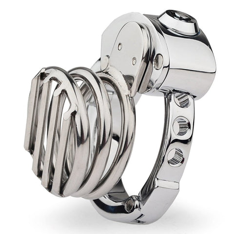 BDStyle Plate Cage Male Chastity Device With Adjustable Ring and Lock - Male Chastity