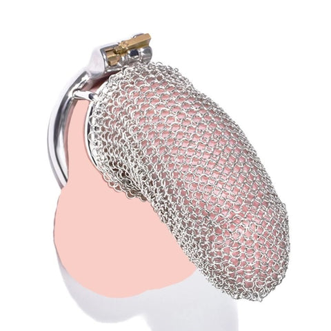 BDStyle Metal Chastity Cage Mesh Male Locks Devices Small with Secure Lock - Male Chastity