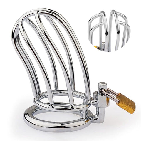 BDStyle Classic Small Banana Mens Chastity Cock Cage with Secure Lock - Male Chastity