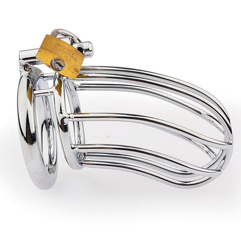 BDStyle Classic Small Banana Mens Chastity Cock Cage with Secure Lock - Male Chastity