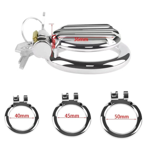 BDStyle Plate Cage Male Chastity Device Small with Secure Ball Ring - Male Chastity