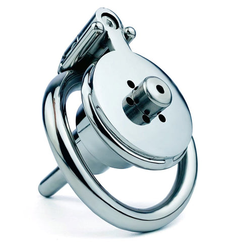 BDStyle Double Screw Negative Male Chastity Cage With Catheter and Secure Lock - Male Chastity