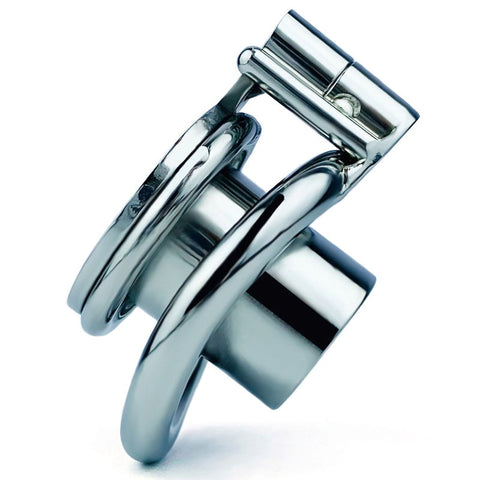 BDStyle Double Screw Negative Male Chastity Cage With Catheter and Secure Lock - Male Chastity