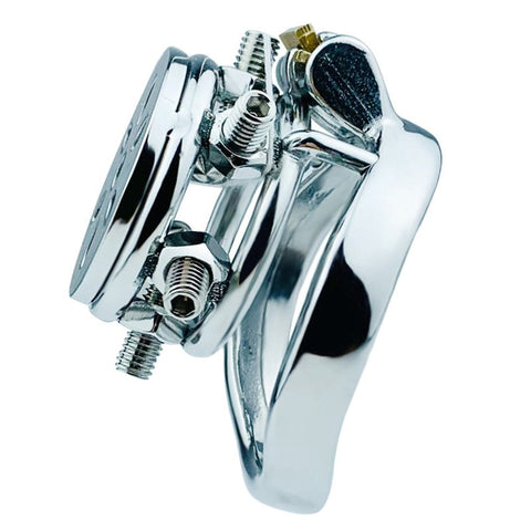 BDStyle Rivet Screw Cover Mens Chastity Lock Cage With Flat Ring - Male Chastity