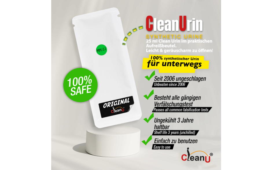 Screeny Weeny CleanUrin Sachet 25ml Temperature Stable Synthetic Solution - - Dental and Clinical