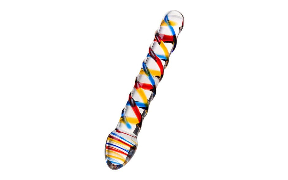 Sexus Glass Tropicana Glass Dildo 19.5cm Premium Borosilicate Design - - Glass Sex Toys