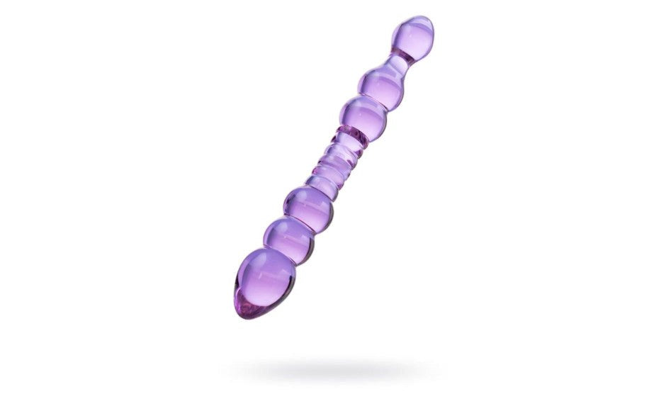 Sexus Glass Double Ender Glass Dildo 22.8cm Mauve Premium Glass Sex Toy - - Glass Sex Toys