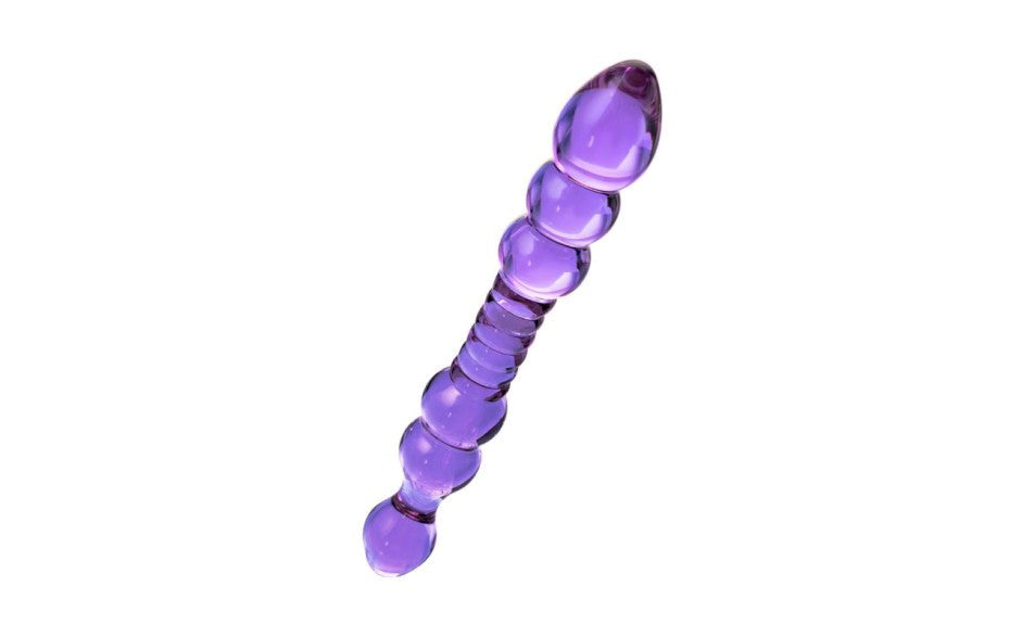 Sexus Glass Double Ender Glass Dildo 22.8cm Mauve Premium Glass Sex Toy - - Glass Sex Toys