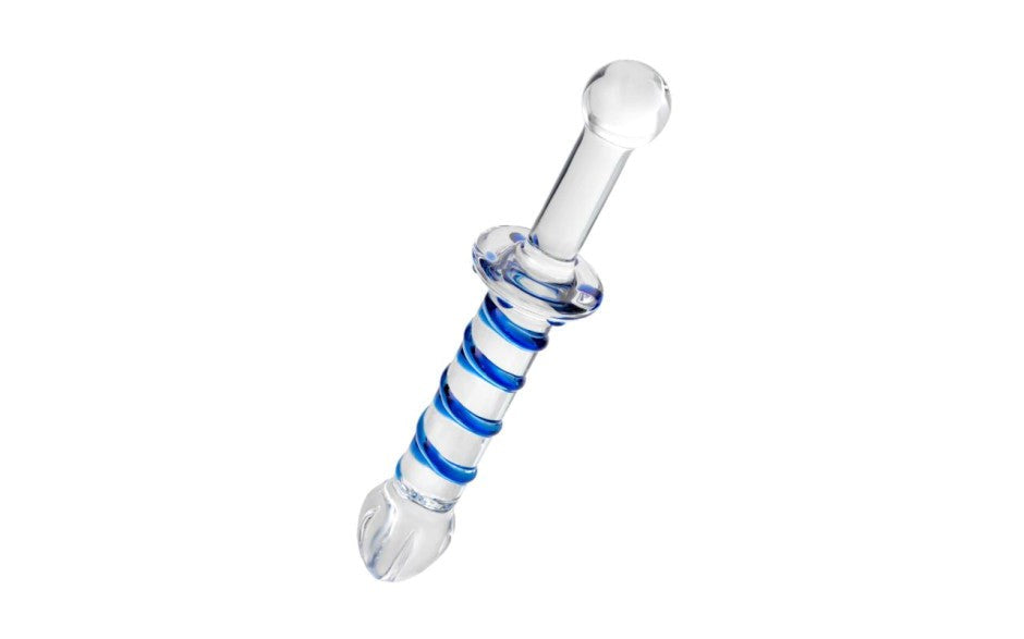 Sexus Glass Dildo Probe With Handle 23cm Clear Premium Glass Sex Toy - - Glass Sex Toys