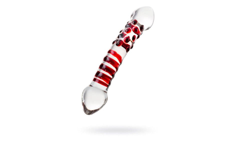 Sexus Glass Sexus Red Delight Glass Dildo 19cm Premium Glass Construction - - Glass Sex Toys