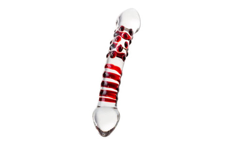Sexus Red Delight Glass Dildo 19cm - Glass Sex Toys