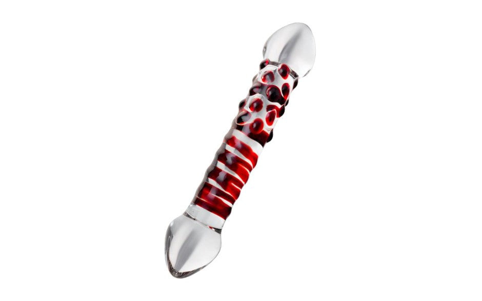 Sexus Glass Sexus Red Delight Glass Dildo 19cm Premium Glass Construction - - Glass Sex Toys