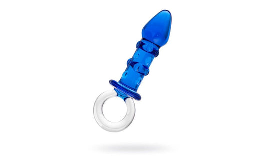 Sexus Glass Butt Plug 16cm Navy Blue Premium Medical Grade Temperature Play - - Butt Plugs