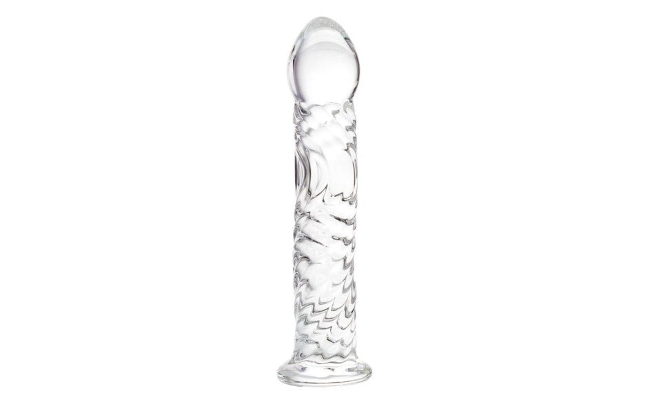 Sexus Glass Sexus Suction Cup Glass Dildo 16cm Clear with Hands Free Mount - - Glass Sex Toys