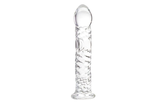 Sexus Glass Sexus Suction Cup Glass Dildo 16cm Clear with Hands Free Mount - - Glass Sex Toys